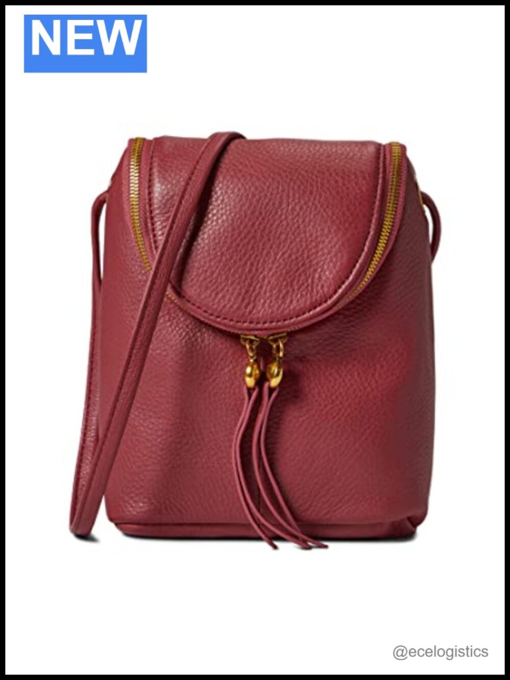 HOBO Fern Hobo Handbag Smooth Leather Crossbody Zip Closure
